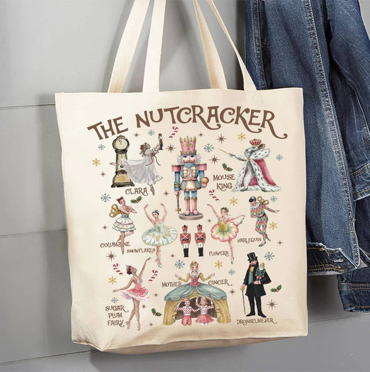 Christmas Nutcracker Ballet Canvas Tote Bag