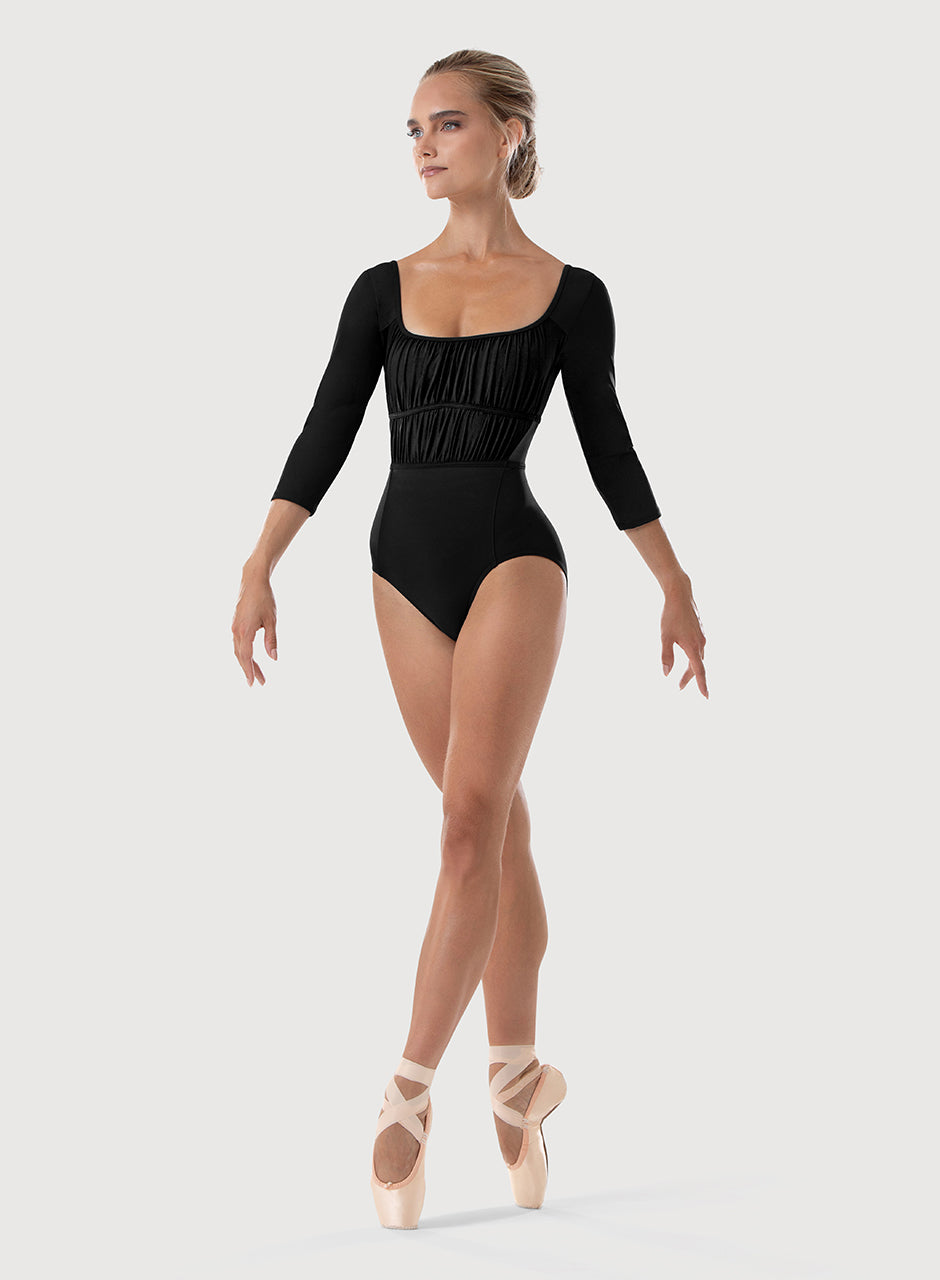 Aurora Scoop Neck 3/4 Sleeve Leotard