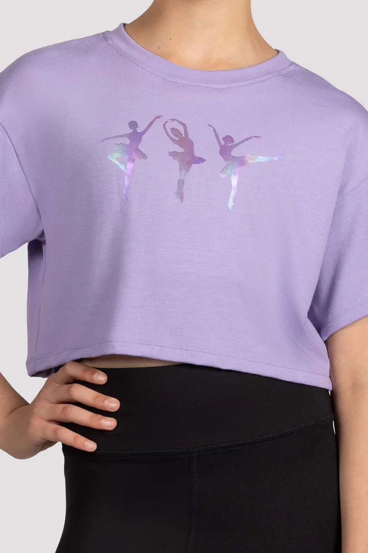 Girls Mirella Glow Girl Ballerina Print Crop Top