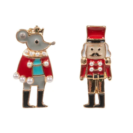 Nutcracker & Mouse King Earrings- Red