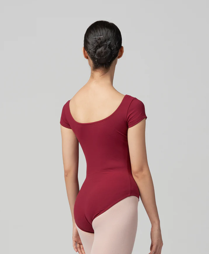 Cap Sleeve Leotard with Pinch Front