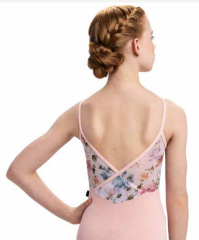 Girl's Allegra Pinch Front Leotard with Flora Print- Limited Edition