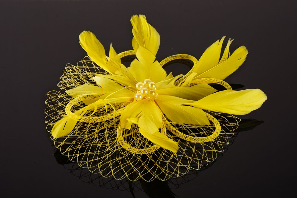 Feather Corsage- Yellow