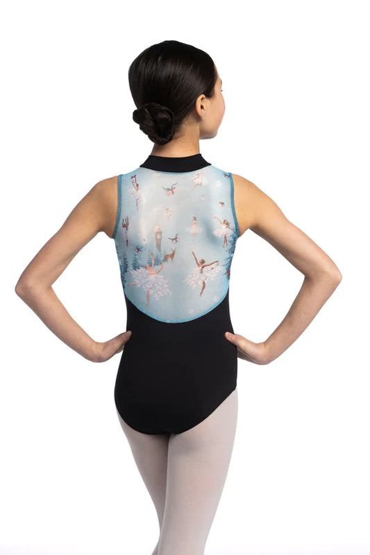 Girls Zip Front Leotard with Nutcracker Print- Limited Edition