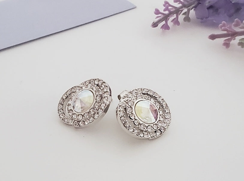 18mm AB Crystal Orbit Earrings